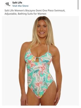 Salt Life Women's Biscayne Demi One Piece Swimsuit Size Small